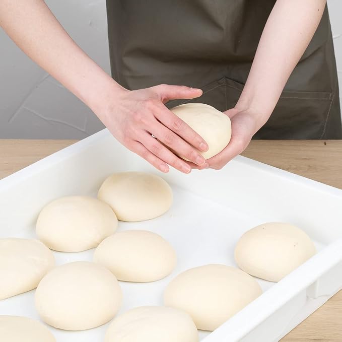 26 x 18 x 3 Inch Proofing Boxes, 10 Rectangle Dough Boxes - Stackable, Dishwasher-Safe, White Plastic Pizza Dough Boxes, Durable, Lids Sold Separately - Image 6