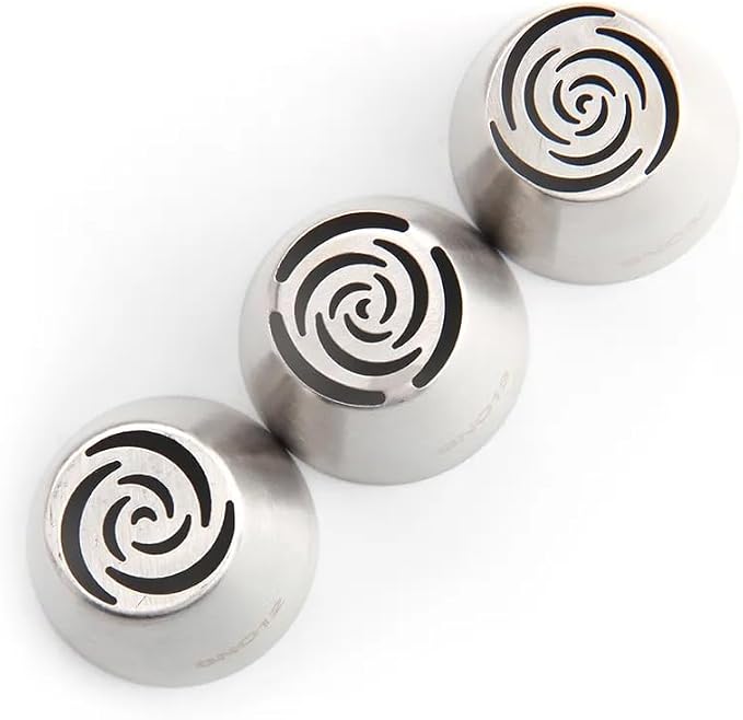 82Pack Large Russian Flower Nozzles for Cake Decorating Stainless Steel Buttercream Bouquet Nozzles,Includes 65 Large Flower Nozzles,2 Leafs, 2 Converters,2 Brushes,1 Silicone,10 Framing Bags - Image 4