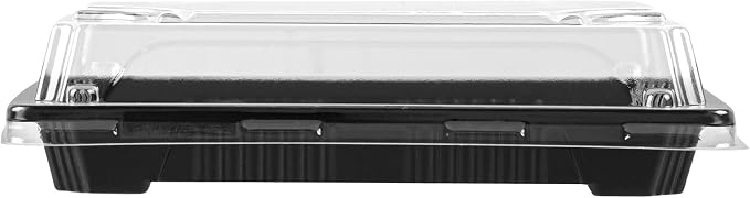 Restaurantware Plastic Sushi Trays 100 Pack of 6.5 x 4.33 x 1.57 Inch With Clear Lids Leak-Resistant Sushi Take Out Boxes Stackable Containers For Grab-And-Go - Image 10
