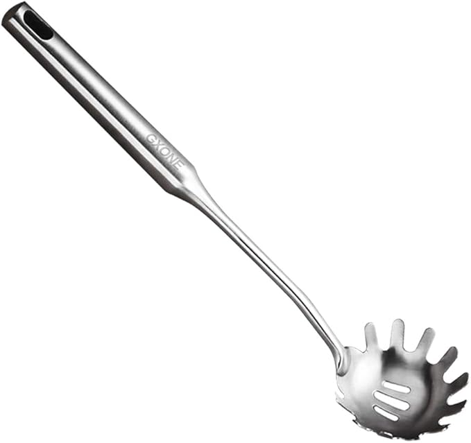 Spaghetti Spoon,304 Stainless Steel Pasta Spoon,Silver/13.8Inch | Long handle,cooking utensils for kitchen,cooking noodles/pasta by GXONEHomeKitchen