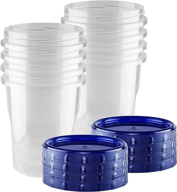 32 oz - 16 Piece Set, 8 Twist Top Food Deli Containers - 8 Screw And Seal Lids, Stackable Reusable Quality Plastic Storage Containers with Screw-on Lids - BPA Free - Image 3