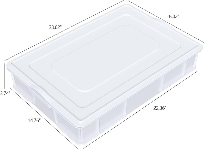 Pizza Dough Proofing Box Set with Lids, 4-Pack | Commercial-Grade Dough Proofing Containers, Stackable, Food-Safe Plastic for Pizza, Bread and Baking Prep - Image 2