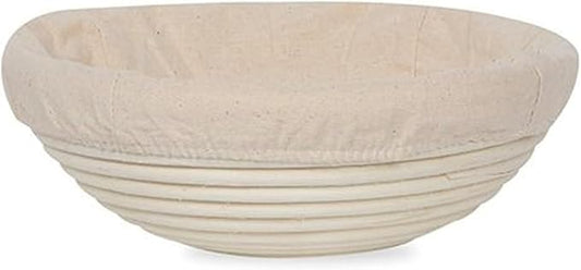 7" Round Banneton Proofing Basket with Cloth Liner – Premium Artisan Rattan Bread Proofing Basket for Sourdough, Boules, Artisan Bread Baking, Brotform Dough Rising by The Lucky Clover Trading by TheLuckyCloverTradingCo