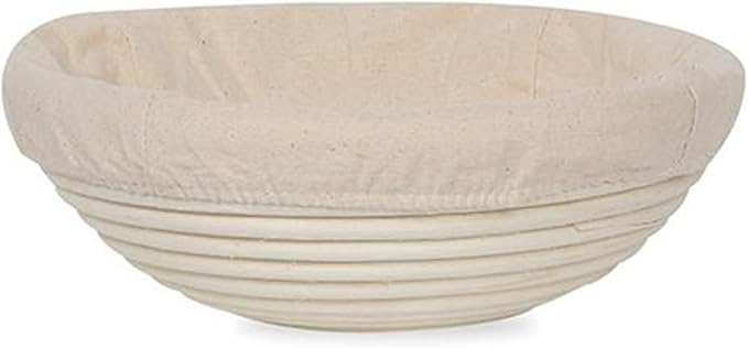 9" Round Banneton Proofing Basket with Cloth Liner – Premium Artisan Rattan Bread Proofing Basket for Sourdough, Boules, Artisan Bread Baking, Brotform Dough Rising by The Lucky Clover Trading by TheLuckyCloverTradingCo