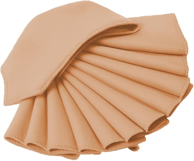 Pack of 25 PCS Cloth Napkins 17x17 inch Washable Polyester Dinner Napkins Soft Table Napkins for Wedding Party Dining Banquet Bistro Decoration - Peach - Image 4