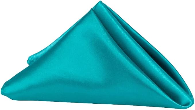 CVL 50 Pk, Satin Napkin 20"x20" Square Edge: Hemmed Material: 100% Polyester - Dark Turquoise by Unknown