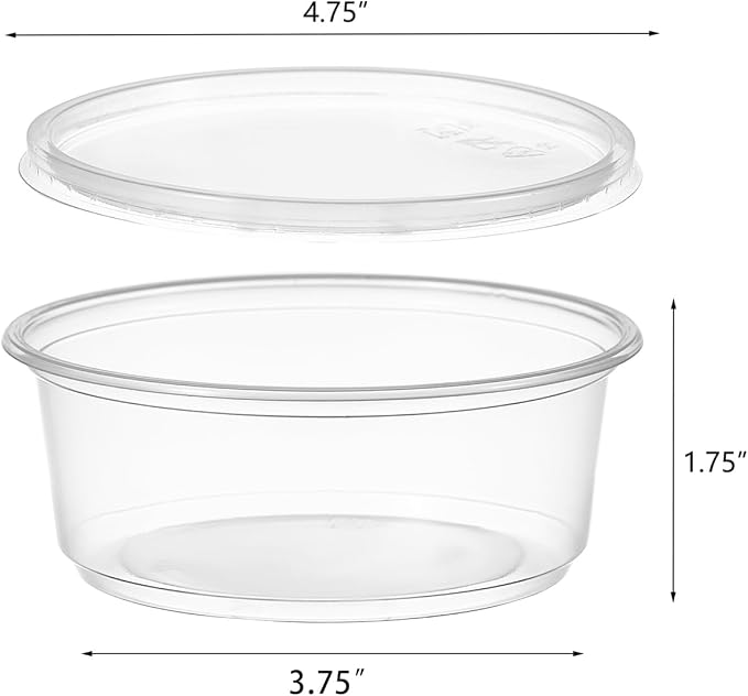 [50 Set - 8 oz. Plastic Deli Food Storage Containers With Lids Disposable Clear Small Togo Containers … - Image 2