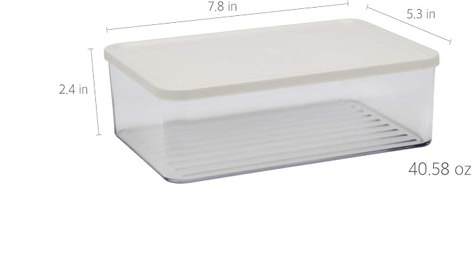 Silicook Flat Plastic Box for Kitchen for Kitchen&Refrigerator Organization, Transparent Food Storage Container for Kitchen, Fridge, Freezer (5 x 600ml) - Image 2