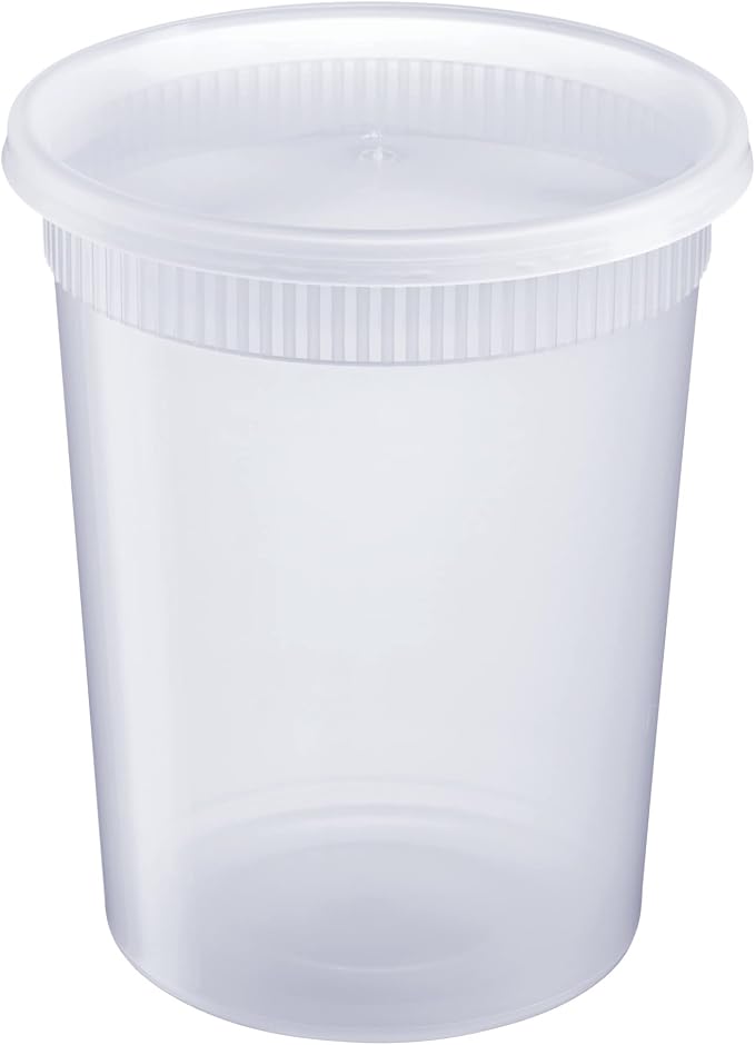 GUSTO 32 oz Plastic Deli Containers with Lids [120 Sets] Food Storage | Microwave, Dishwasher & Freezer Safe, Disposable or Reusable, BPA Free, Leak-Proof, Soups, Takeout, Meal Prep & Leftovers - Image 2