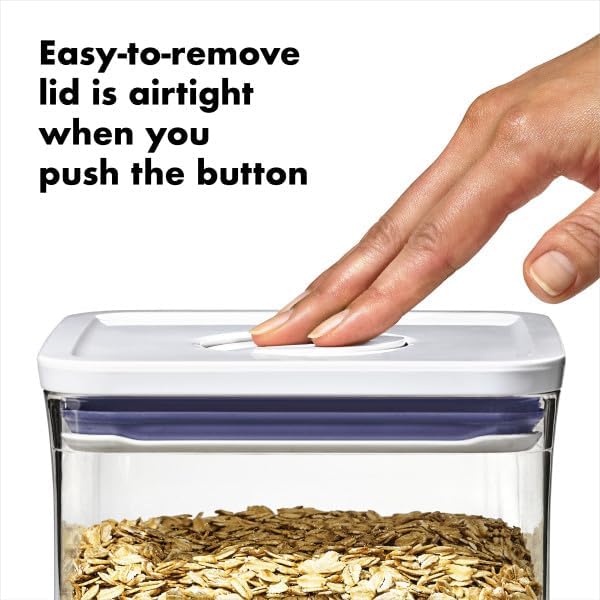 OXO Good Grips POP Container, Airtight Food Storage for Pantry, 2.8 Qt | Ideal for 5 lbs Sugar, Cookies or Crackers, Stackable, Push-Button Lid, Dishwasher Safe, Big Square Short Shape - Image 5