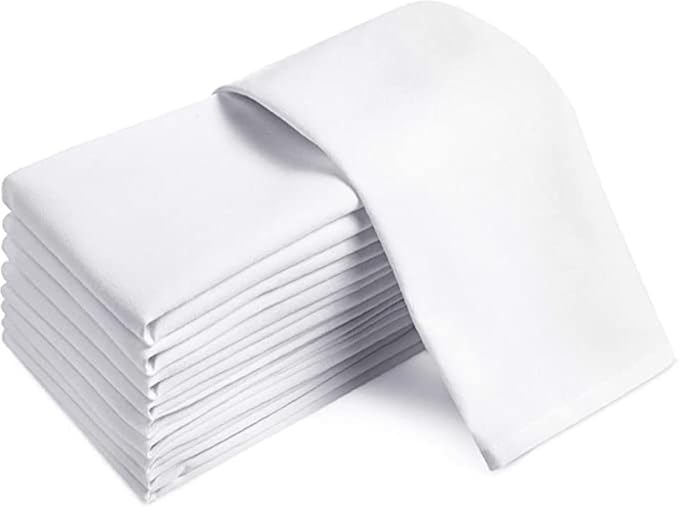 Restaurant Quality 100% Cotton Dinner Cloth Napkins, 20x20 Bulk Set of 60 | Elegant Clean-lined Hemmed Edges, Square Shape for Weddings, Hotels, Restaurants, And Classy Home Dinners by GrokoTextiles