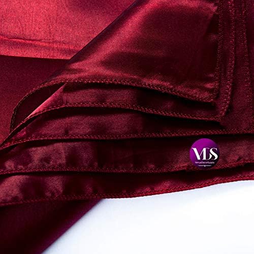 VDS - 125 Pieces | Satin Napkins 12 x 12 Inch Square | Kitchen & Dinner Table Napkins Cloths Handkerchief for Restaurant Bistro Wedding Christmas Birthday Party Dinner Decoration (Maroon) - Image 3