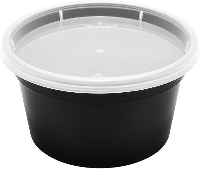 Karat [12oz - 240 ct Black PP Injection Molded Round Deli Containers with Lids (FP-IMDC12-PPB) - Image 5