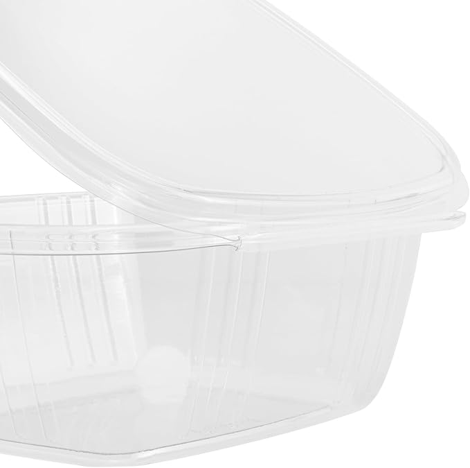 Karat 200 Count Clear PET Hinged Deli Take Out Containers - 32 oz Plastic Clamshell Food Containers, Disposable Square to Go Boxes, Ideal for Pasta Salads, Fruit, Deli Sides and More, FP-HDC32 - Image 6
