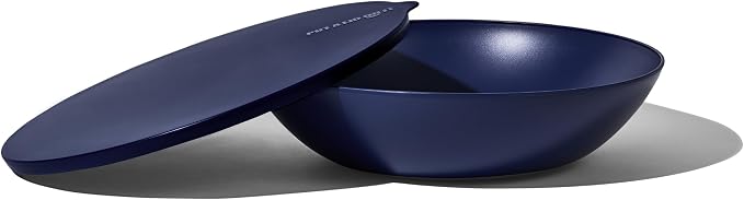 Large Serving Bowl with Lid - Certified Recycled Food-Safe Plastic, BPA-Free, Dishwasher, Microwave, Fridge and Freezer Safe | 4.96qt | Elderberry by Unknown