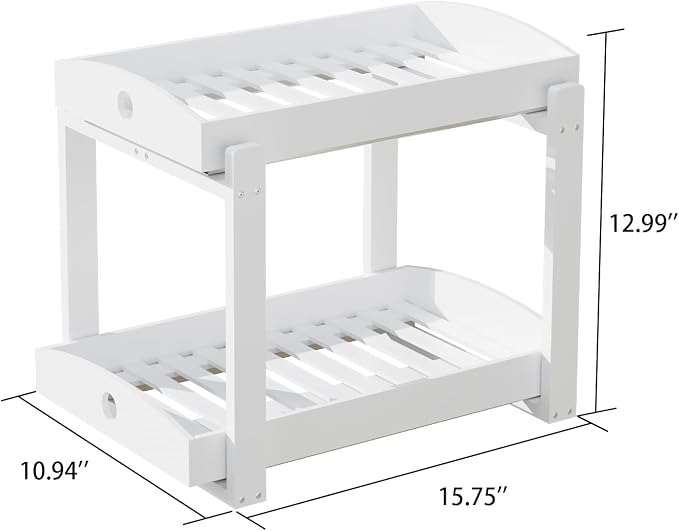 2 Pack Bamboo Under Sink Organizer, 2-Tier Sliding Drawers for Cabinets | Pull-out drawers keep cleaners and tall bottles visible, organized and easy to reach in kitchen or bathroom cabinets - Image 2