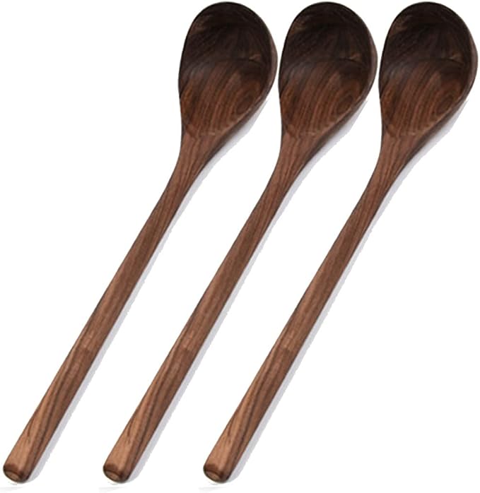 Black Walnut Kitchen Utensils Set,Handmade Natural Walnut Solid Spoon, Slotted Spoon, Spaghetti Server, Spatula, Slotted Spatula,3 soup ladle by FiunkesLightFixture