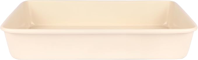 David Burke 13x9 Oblong Baking Pan – Carbon Steel, Non-Stick, PFTE & PFOA Free, Oven Safe with AirFlow Baking Technology – Cream - Image 3