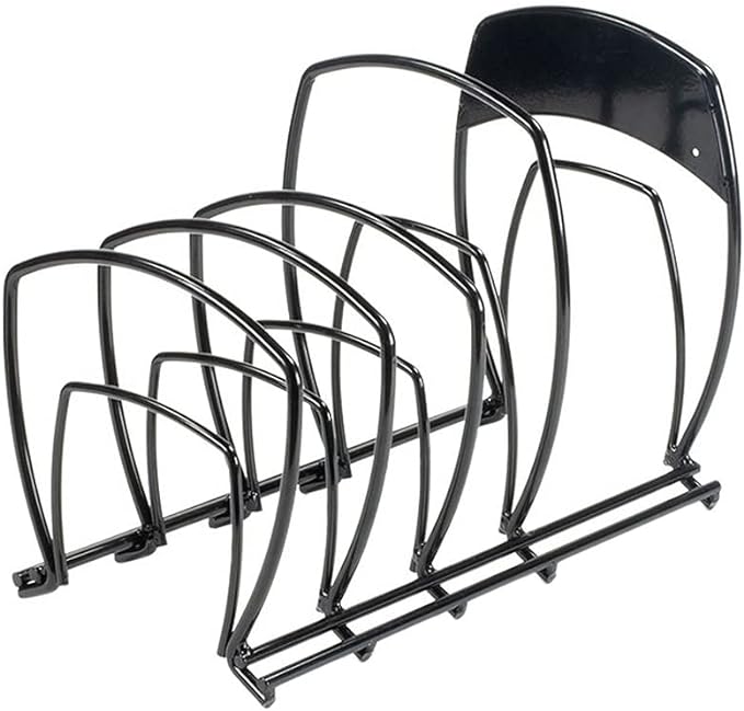 Lodge Cookware Organizer - 5-Tier - Multi-Tier Storage Rack for Cookware & Accessories - Space-Saving Organizer for Cast Iron, Lids & Kitchen Essentials - Matte Black by Lodge
