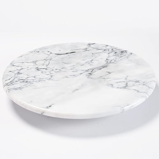 jalz jalz 12'' Marble Lazy Susan for Countertop Kitchen Turntable Storage Turner countertop Organizer Convenient Serving Rotation Spinning Tabletop Organizer Swiveling Serving Tray Revolving Platter | 12-inch natural marble spinning organizer. Smooth 3... by jalzjalz