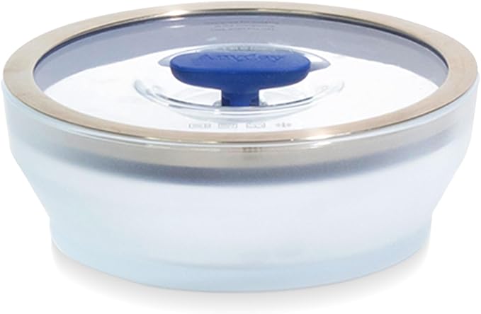 Anyday 4-Pc Microwave Cookware & Glass Food Storage Set, Medium (Blueberry) | Plastic-Free Containers, Stackable Steamer, Vented Lid, Reheating and Steaming Vegetables, Rice - Image 9