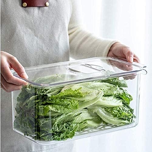 SANNO Vegetable Fruit Containers Fridge Containers,Freezer Produce Saver Refrigerator Organizer Bins with Vented Lids And Drain Tray For Pantry Fridge Freezer Cabinet Kitchen Organization by SANNO
