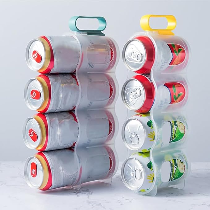ULTECHNOVO 3pcs Portable Soda Can Organizer Refrigerator Shelf Beer Can Holder with Carrier Handle for Juice Drink Beer Fridge Storage Sliding Rack - Image 7