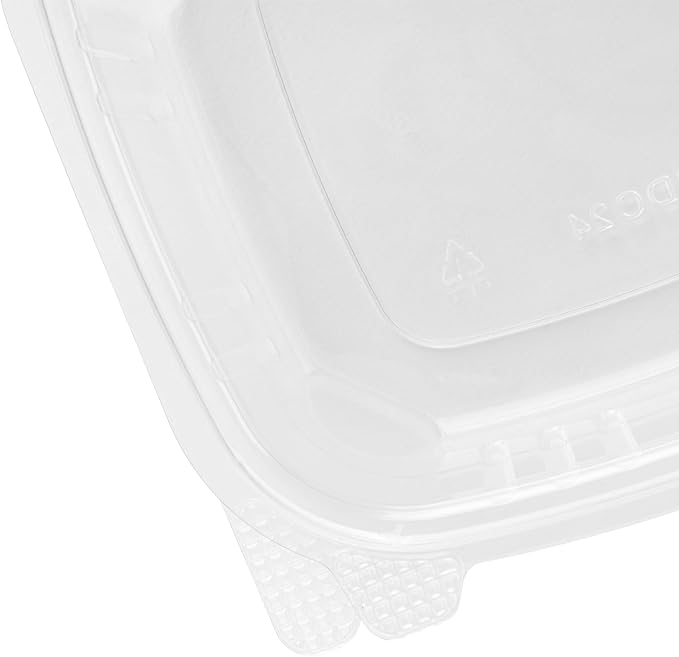 Karat 24oz - 200 ct PET Clamshell Square Deli Containers - For Pasta Salads, Fruit, Deli Sides, and Home Meal Prep - Clear Plastic Food Containers I 7.26"x6.2"x2.05" - Image 8