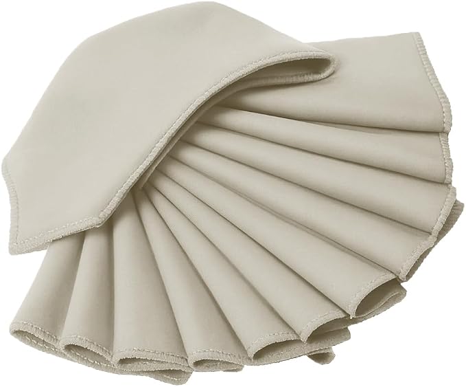 Pack of 100 PCS Cloth Napkins 17x17 inch Washable Polyester Dinner Napkins Soft Table Napkins for Wedding Party Dining Banquet Bistro Decoration - Ivory - Image 4