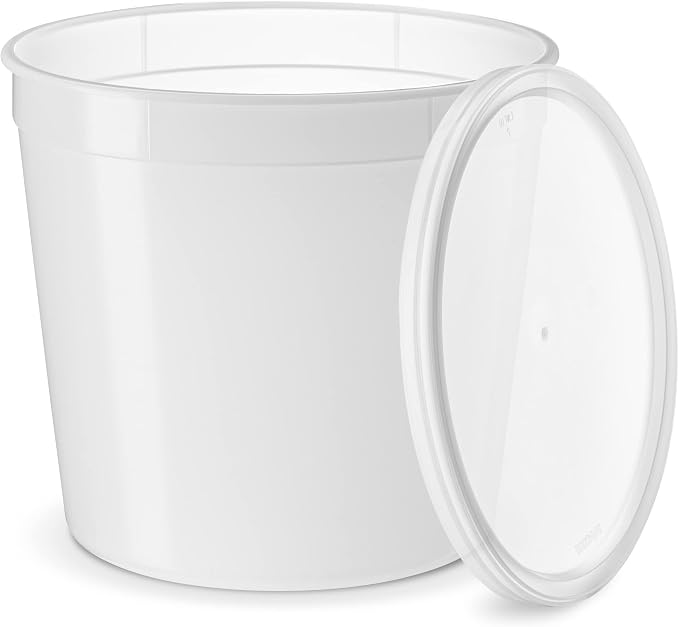 GUSTO [20 Sets] 86 oz. Plastic Food Storage Deli Containers with Lids, Ice Cream Bucket & Soup Pail - (Formerly Comfy Package) - Image 2