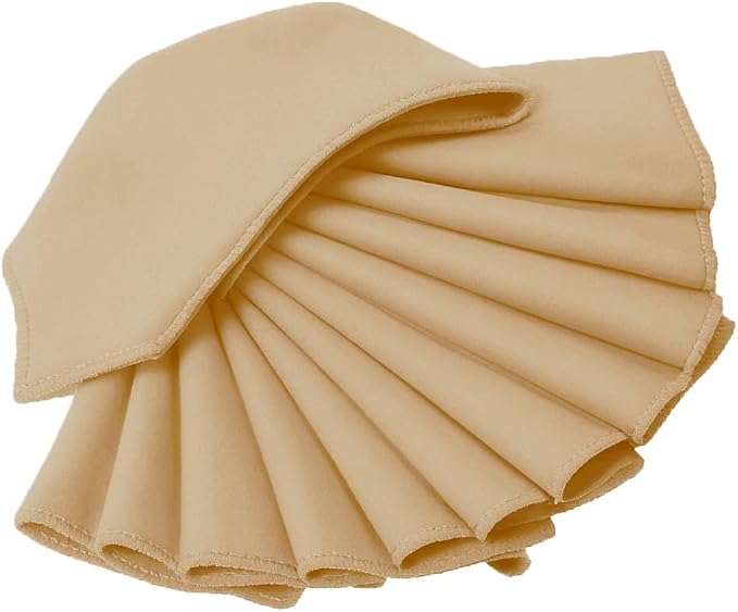 Pack of 100 PCS Cloth Napkins 17x17 inch Washable Polyester Dinner Napkins Soft Table Napkins for Wedding Party Dining Banquet Bistro Decoration - Champagne - Image 4