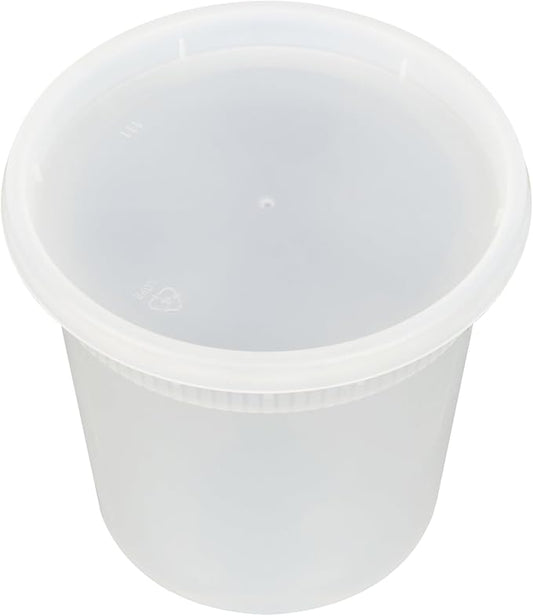 Restaurantware-Asporto 24 Ounce To Go Boxes, 25 Microwavable Round Soup Containers - Clear Plastic Lids Included, Do Not Contain BPA, Clear Plastic Catering Food Containers, Disposable by Restaurantware