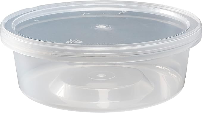 Polypropylene Heavy Duty Deli Containers with Lids | Airtight Food Storage Containers || Clear Kitchen Organizing Leak Proof, BPA-free 8 oz - Set of 240 by Unknown