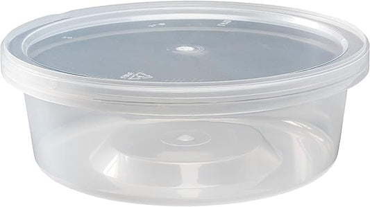 Polypropylene Heavy Duty Deli Containers with Lids | Airtight Food Storage Containers || Clear Kitchen Organizing Leak Proof, BPA-free 8 oz - Set of 240 by Unknown