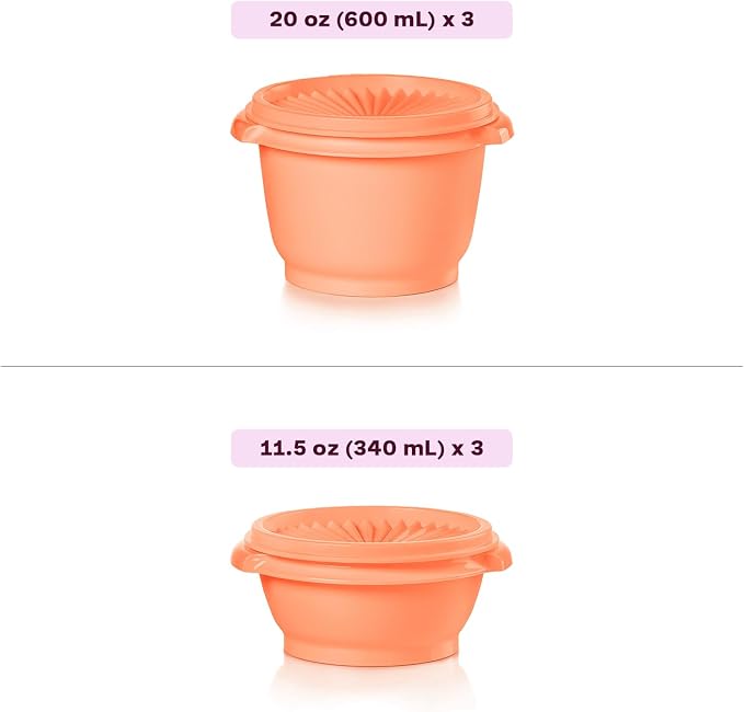 Tupperware Heritage Collection, New 12 Piece Food Storage Container Set in Vintage Warm Colors, Dishwasher Safe and BPA Free (6 containers, 6 lids) - Image 3