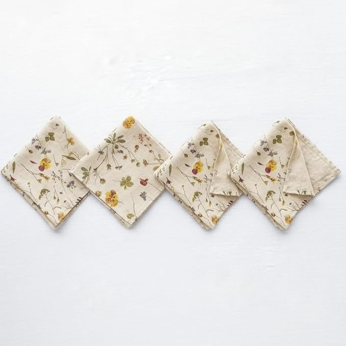 MagicLinen 100% Linen Napkins Set of 4, Soft Absorbent Dinner Napkins | European Flax, OEKO-TEX Certified, Stone-Washed Soft, Breathable, Absorbent, Set includes 4 napkins, Size 18X18in by MagicLinen