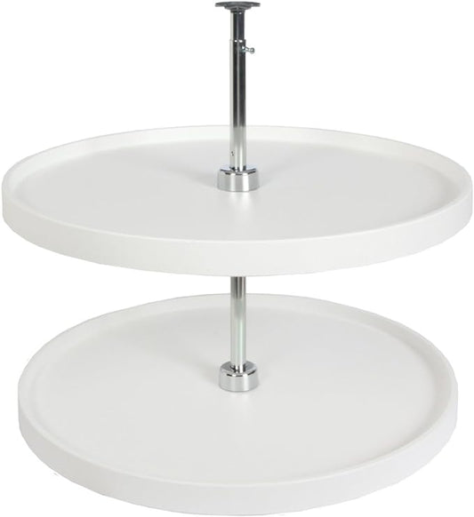 Knape & Vogt PFN32ST-W 31.5" by 32" by 32" Full-Round Polymer Lazy Susan Cabinet Organizer,White by KnapeVogt
