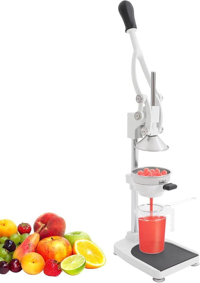Manual Juicer, Commercial Stainless Steel Hand Press Citrus Juicer with Double Press Heads, Heavy Duty Orange Lemon Squeezer for Fresh Orange Lemon Pomegranate Watermelon, Silver by Unknown