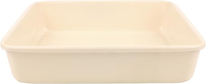 David Burke 9" Square Bake Pan, Carbon Steel, Non-Stick, PFTE & PFOA Free, Oven Safe – Cream - Image 2