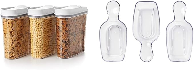 OXO Good Grips 3-Piece POP Cereal Dispenser Set and OXO Good Grips POP Container Accessories 3-Piece Scoop Set by Unknown
