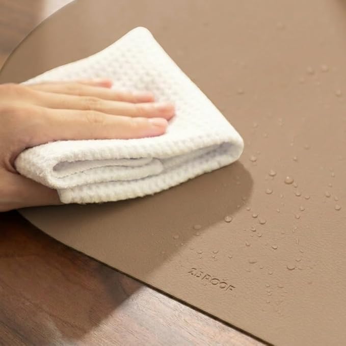 Clay Pink Oval Silicone Placemats Set of 4 – Heat Resistant, Waterproof, Easy to Clean Non-Slip Modern Dining Table Mats – Premium Leather Textured Japandi Kitchen Decor - Image 7