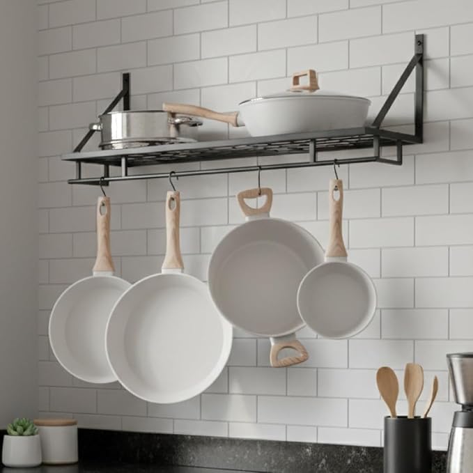 Pot and Pan Shelf – Heavy-Duty Adjustable Cookware Rack for Cabinet or Countertop | Space-Saving Kitchen Organizer for Pots, Pans & Lids Storage - Image 2