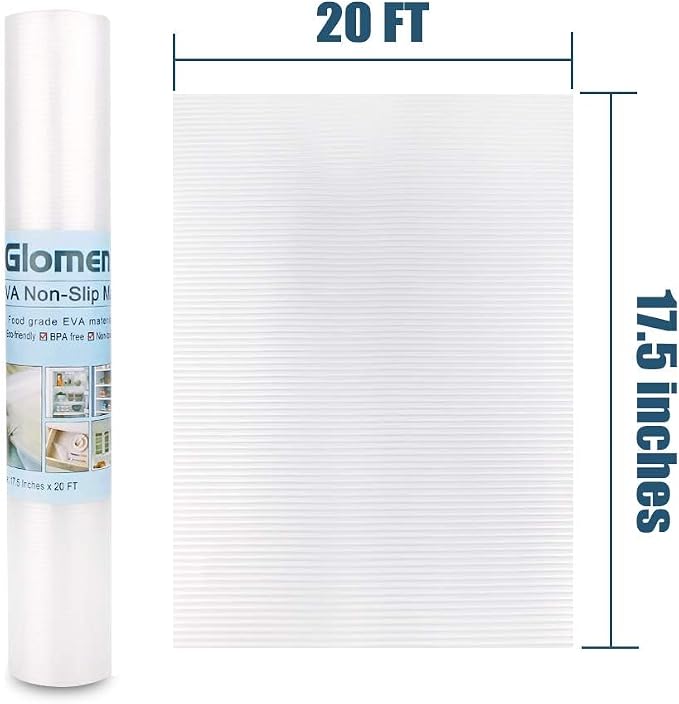 Glomen Refrigerator Liners, Fridge Mats, Washable Oil-Proof Fridge Pads Shelves Drawer Cabinet Liners, 17.5 Inches x 20 FT, Refrigerator Mats for Shelves (17.5 Inches x 20 FT)… - Image 7