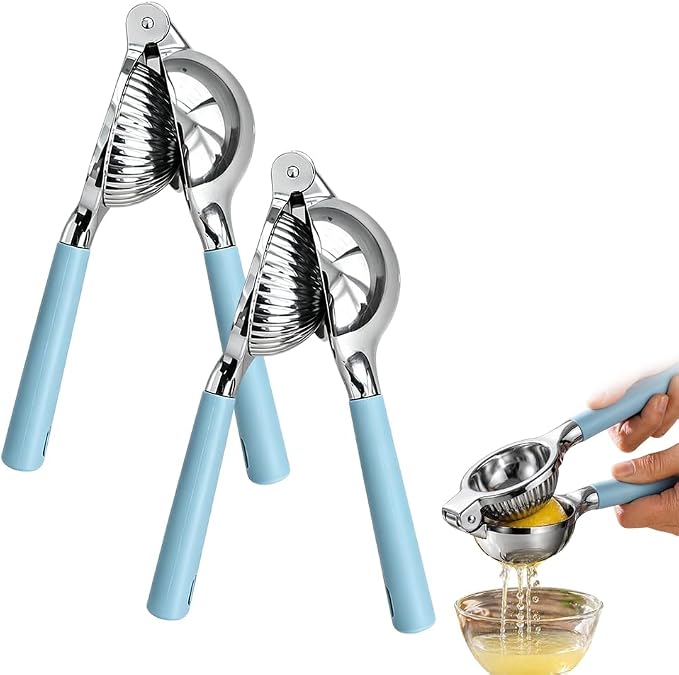 Heavy-Duty Stainless Steel Lemon Squeezer, Effortless Citrus Juicing with Ergonomic Handles, Ideal for Home Kitchens & Bar Use，2pcs by Godmifa