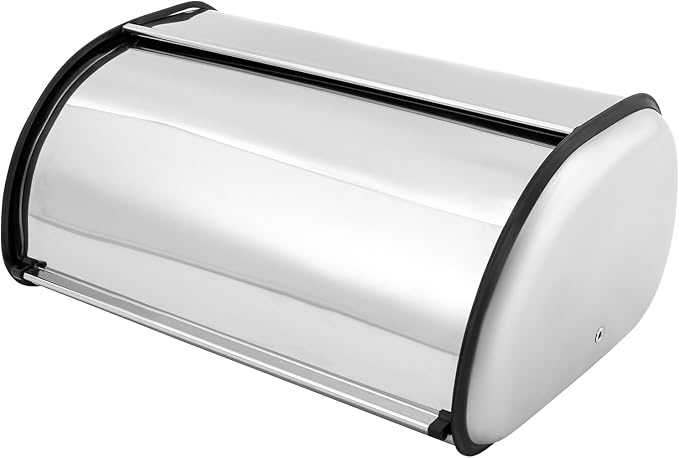 Stainless Steel Bread Box, 17.1" Large Capacity Bread Bin with Ventilation Holes, Modern Metal Bread Storage Container for Kitchen Countertop - Home & Commercial Use - Image 9