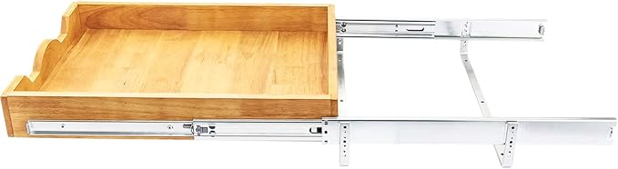 DINDON Pull Out Cabinet Organizer (17" W x 18" D) 1 Tier，Single Tier Oak Wood Under Cabinet Slide Out Shelf Drawer Box… - Image 6