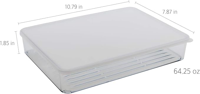 Silicook Flat Plastic Box for Kitchen for Kitchen&Refrigerator Organization, Transparent Food Storage Container for Kitchen, Fridge, Freezer (5 x 600ml) - Image 2