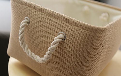 Large Storage Basket - Fabric Storage Baskets for Organizing Shelves, Collapsible Storage Bin Organizer for Closet Bookself Laundry Dog Toy Home Organization, Decorative Beige Basket Gift - Image 9
