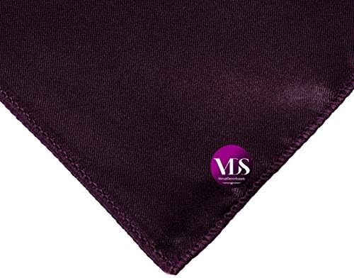 VDS - 50 Pieces | Satin Napkins 20 x 20 Inch Square | Kitchen & Dinner Table Napkins Cloths Handkerchief for Restaurant Bistro Wedding Christmas Birthday Party Dinner Decoration (Plum) - Image 5