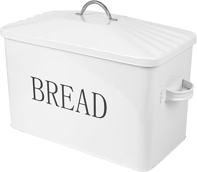 DreamsEden Large Bread Box, Metal Loaf Storage Container for Kitchen Countertop (White) - Image 3